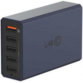 Зарядное устройство LAB.C X5 Pro, 5 USB: 4x2,4А, 1x USB Qualcomm Lab.C X5 Pro — сетевое зарядное устройство, благодаря которому вы сможете заряжать до 5 различных гаджетов одновременно. Это незаменимый аксессуар для тех, кто часто пользуется смартфоном, ноутбуком, планшетом и другой портативной техникой.