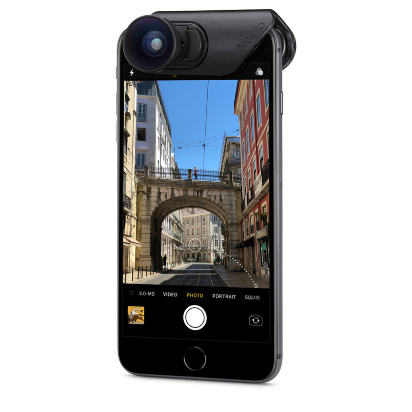Olloclip Super-Wide Lens для iPhone 8/7 &amp; 8/7 Plus - Широкоугольный объектив Olloclip Super-Wide Lens для iPhone 8/7 & 8/7 Plus - Широкоугольный объектив, который позволяет вдвое увеличить угол обзора, что составит более 120° и позволит делать пейзаж на фото шире, а в кадре поместится больше друзей.