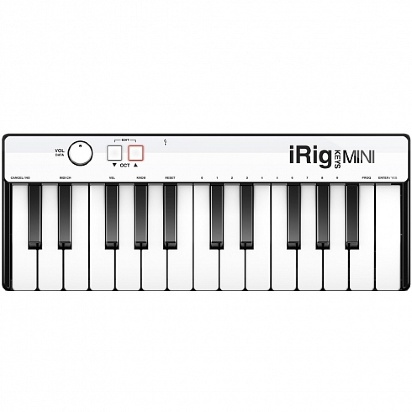 IK Multimedia iRig Keys MINI - MIDI клавиатура для iPhone, iPad, Android и Mac/PC IK Multimedia iRig Keys Mini - компактная миди-клавиатура, благодаря которой вы сможете воплотить свои музыкальные идеи в любое время и в любом месте. Клавиатура совместима с портативными устройствами на iOS и Android, а также с Mac и PC. 