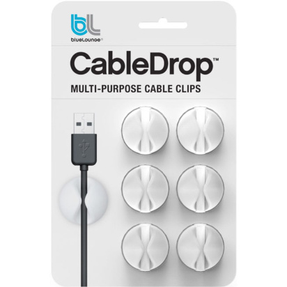 Bluelounge CableDrop - Держатели для проводов  Держатель для проводов Bluelounge CableDrop позволит навести порядок у вас на столе и освободить рабочее пространство. Подойдут для любых проводов. В комплекте 6 штук.