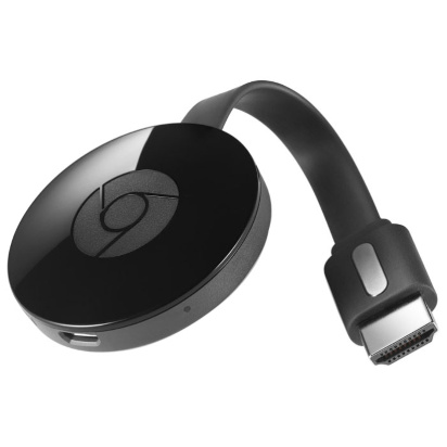 Медиаплеер Google Chromecast 2015 (2nd gen)  Google Chromecast 2015 – уникальный медиаплеер, который имеет дизайн небольшого диска с кабелем HDMI. Корпус изготовлен на основе прочного пластика черного цвета с логотипом Хром, размещенным в центре.