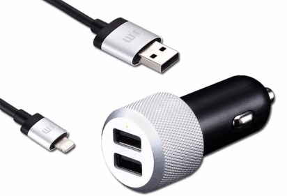 Автомобильное ЗУ Just Mobile Highway Max_ 2 USB + кабель Lightning Автомобильное ЗУ Just Mobile Highway Max_ 2 USB + кабель Lightning предназначено для зарядки 2-х смартфонов одновременно. Разъемы выполнены из высококачественного материала, который не поддается коррозии и обеспечивает качественную передачу информации.