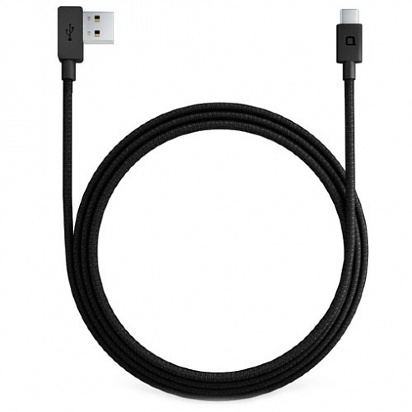 Кабель Nonda ZUS USB-C/USB-A - Кевларовый кабель с угловым штекером Неубиваемый зарядный кабель ZUS Kevlar USB-C длиной 1,2 метра