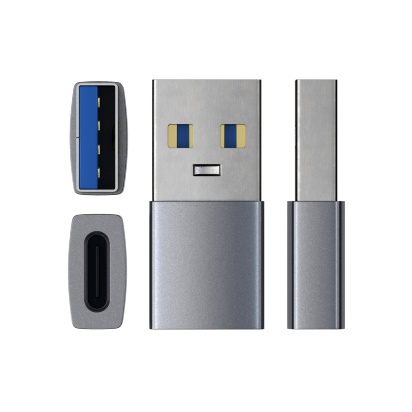 Satechi USB Type-A to Type-C Adapter Satechi USB Type-A to Type-C Adapter позволяет легко превратить порт Type-C на ноутбуке в стандартный порт USB 3.0, к которому можно подключать необходимые гаджеты, поддерживающие сопряжение через стандартный USB. 