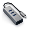 Satechi Type-C 2-in-1 USB 3.0 Aluminum 3 Port Hub and Ethernet Port - 