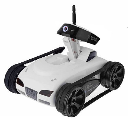Танк-шпион на Wi-Fi управлении I-Spy Tank Компактный передвижной мини-робот, управляемый со смартфона или планшета по Wi-Fi. Умеет снимать отличное видео и делать весьма качественные фотографии. Обладает чувствительным микрофоном